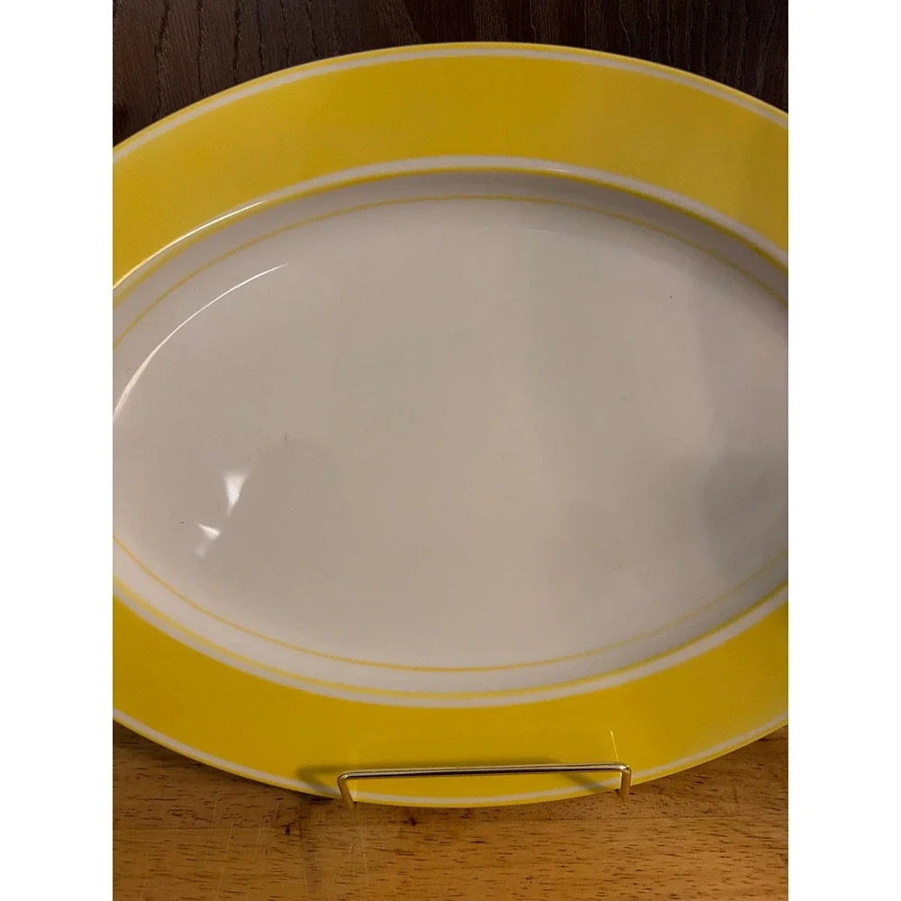 Fitz and Floyd Serving Platter 14in Yellow Excellent Vintage 1975 Oval